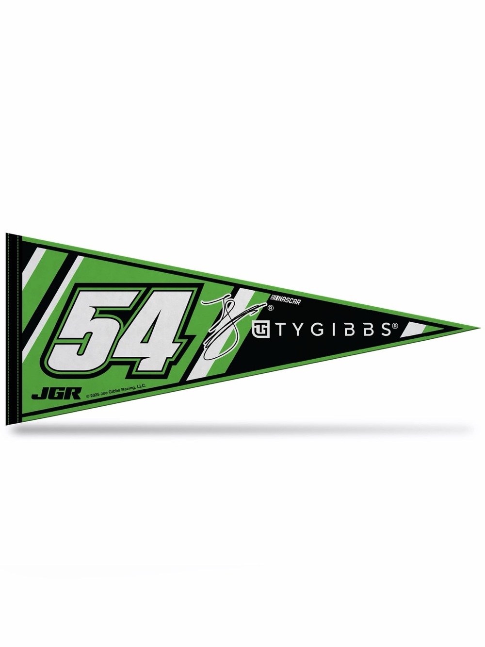 Ty Gibbs #54 Racing Pennant in Bright Green and Black 12” x 30” Home Decor